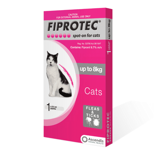 Fiprotec Spot-On Tick &amp; Flea For Cats Pink (up to 8kg) - Single Pipette