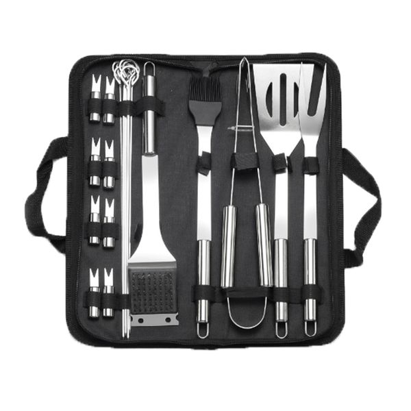 Complete Barbecue Utensils with Storage Bag - Set of 20
