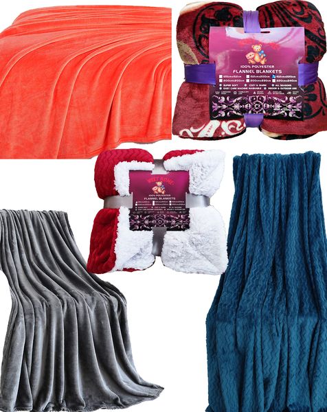Soft Warm Flannel Blanket-5 Pieces‘ Value Pack.