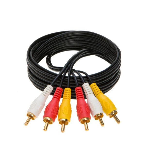 SlingTech 3 RCA to 3 RCA Cable Stereo AV Audio Video Composite Cord -1.5m
