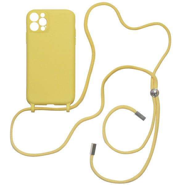 Trendy Silicone Shockproof Crossbody iPhone 12Pro Cover - Yellow