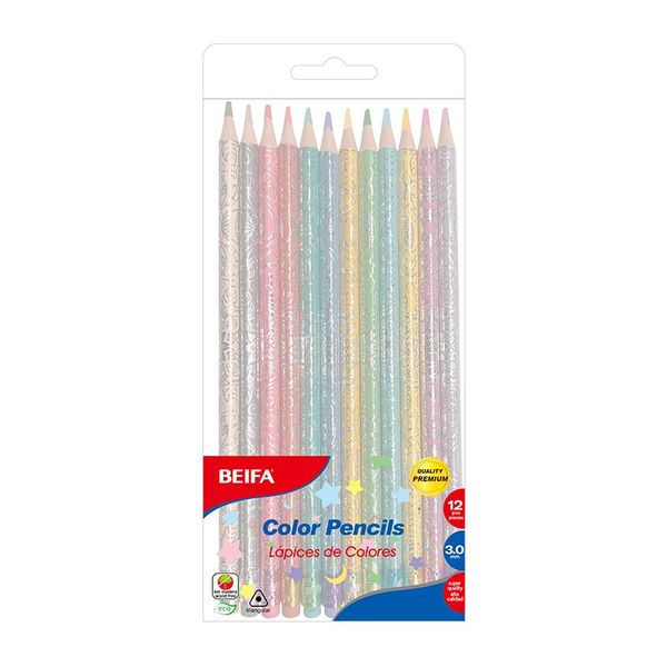 Plastic Colored Pencils,7-Inch Barrel-12pcs Per Set-12 x Sets