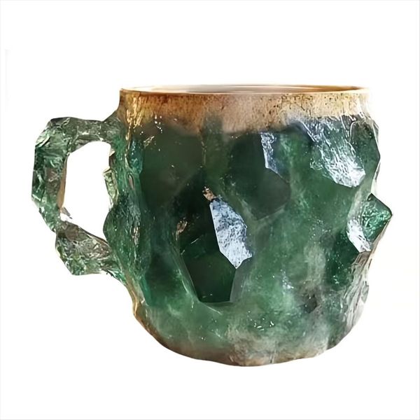 Mineral Crystal Coffee Cup Coffee Cup with Handle Multicolor Imitation Crys