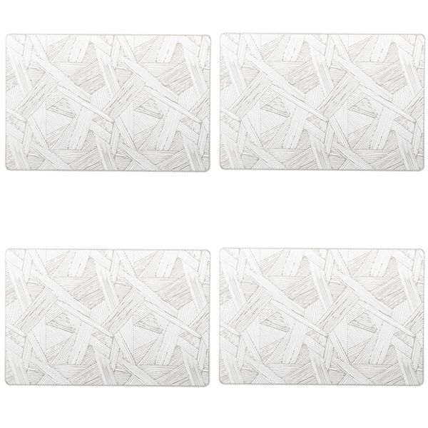 George &amp; Mason - 4 Piece Leafy Abstract Placemat Rect - Grey