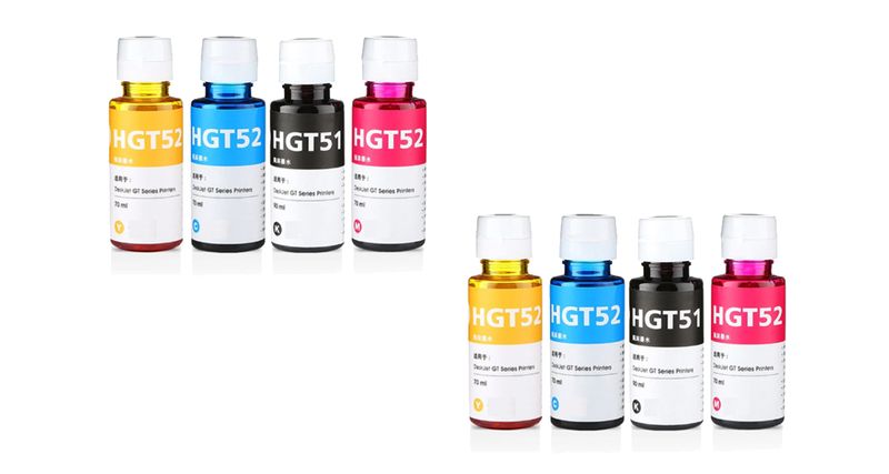 INK BOTTLE with HP Compatible GT51 / GT52 - Multipack X 2