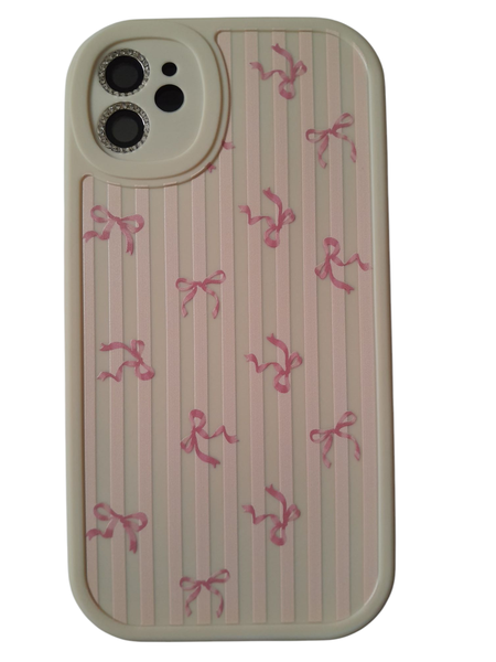 Bow Designs-Cream White Phone Case Compatible With iPhone 11