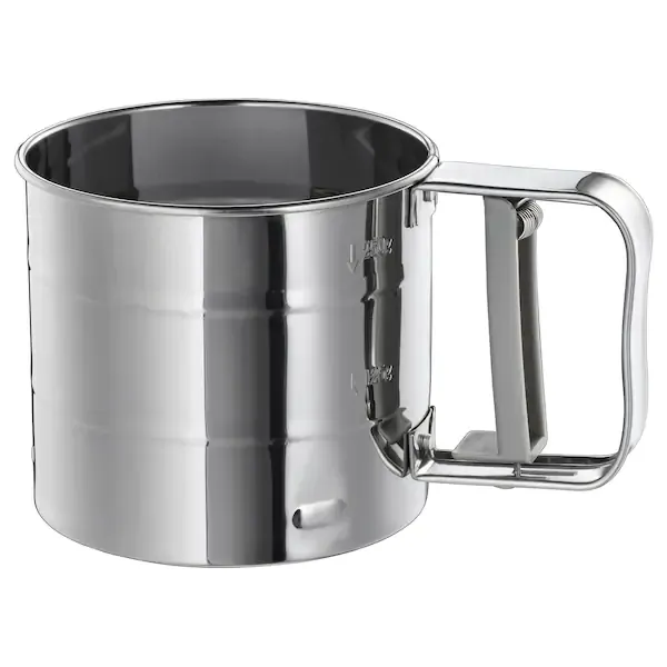 Flour Sifter 10x10cm 250g Stainless Steel with Trigger Function