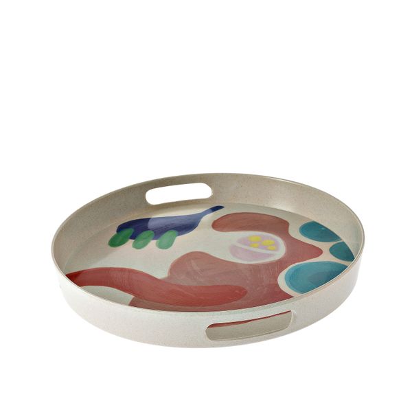 George &amp; Mason - Kyra Bamboo Fibre Tray Round 35cm - Abstract