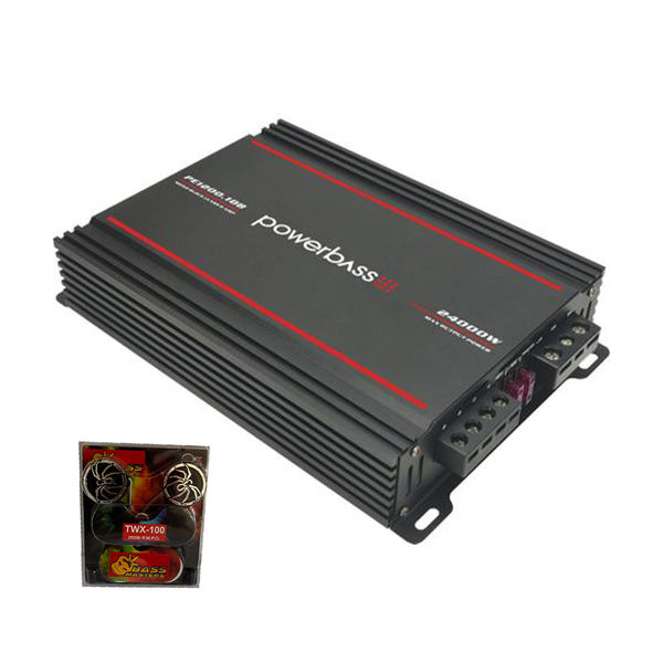 Powerbass PE-1200.1DB 24000W Monoblock Amplifier &amp; TWX-100 Tweeters