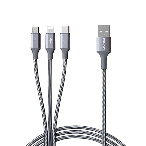 Romoss - Lightning Charge - 3in1 -1m Cable - Space Grey - 2 Pack