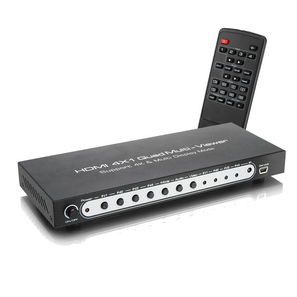 4K HDMI 4×1 Quad Multi-viewer with Seamless Switcher