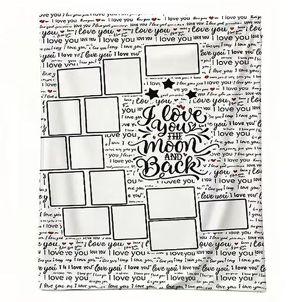 Sublimation I Love You To The Moon Soft Flannel Blanket