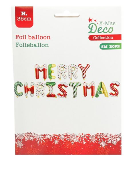Christmas Foil Balloon Letter Banner - 35 cm