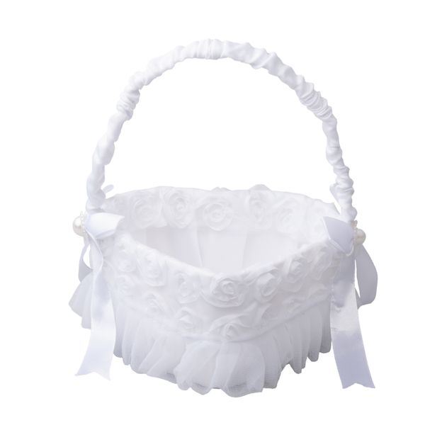 Heart-Shaped Flower Girl Basket for Weddings - Romantic &amp; Elegant