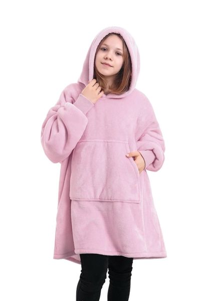 Girls Pink Oversized Hoodies