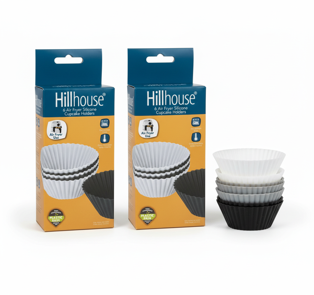 Hillhouse 6 Piece Silicone Cupcake Molds for Air Fryer Baking - 2 Pack
