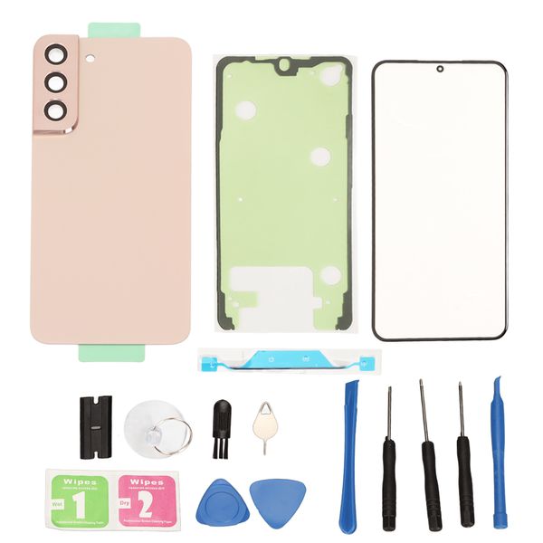 Back Glass Cover Set compatible with S22 Pink