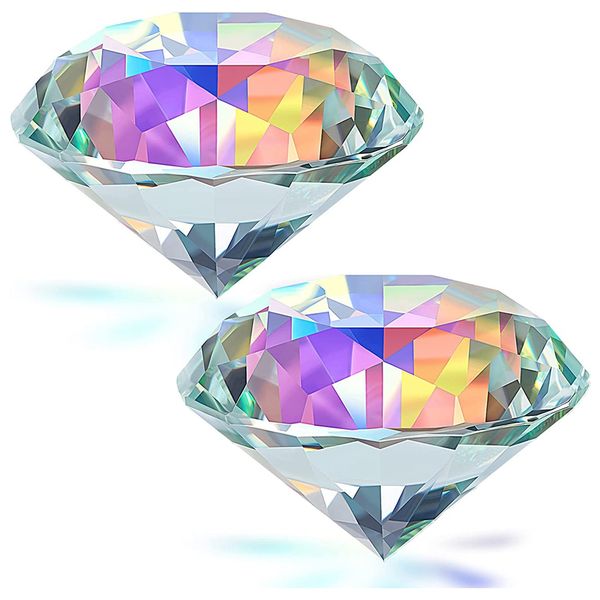 AB Color Faceted Diamond Crystal Rainbow Paperweight Crystal