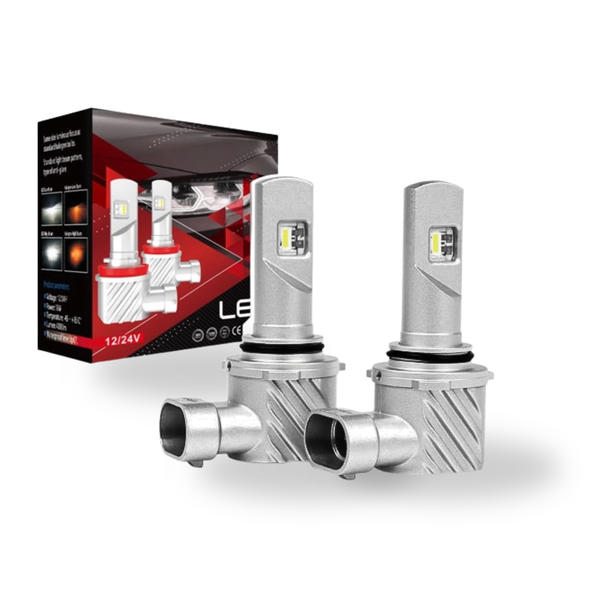 HB4 9006 LED Headlight Bulbs 18W 5000LM Fanless 2-Year Warranty