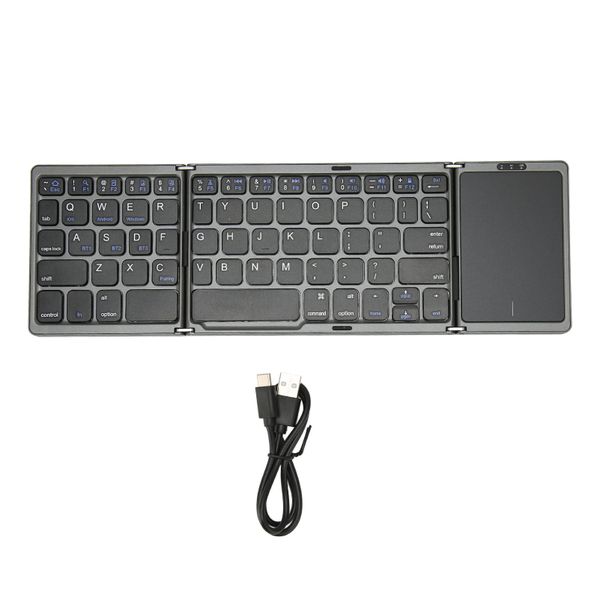 Foldable Keyboard Travel 64 Key Touchpad Grey