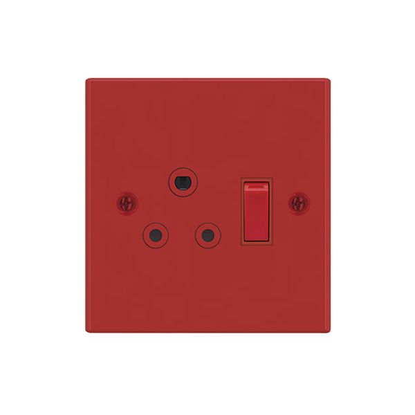 1x16A Dedicated Red Switched Socket Outlet 4X4 Steel Plate