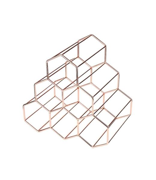 Rose Gold 6 Wine Bottle Rack Cabinet Ornaments