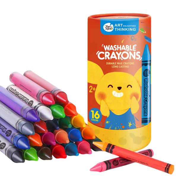 Jar Meló - Wax Crayons - Washable Non-Toxic - 16 Colours