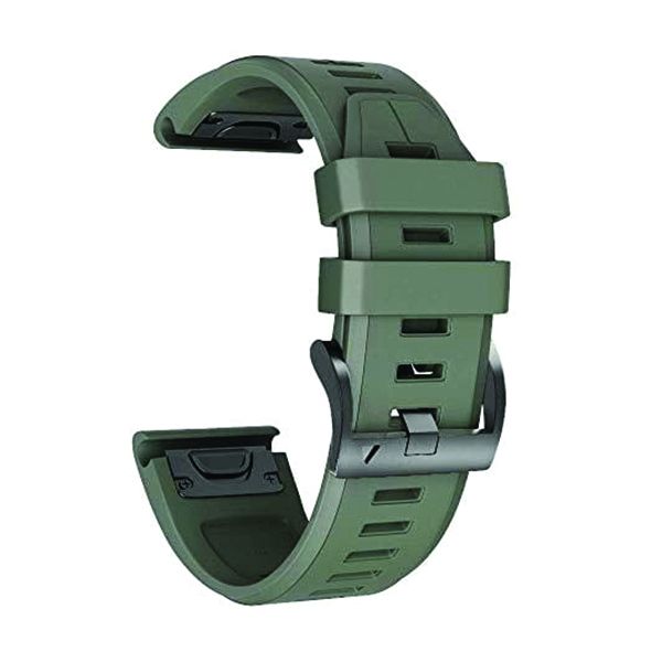 26mm Silicone Watch Strap Band - Olive - Compatible with Garmin Quickfit