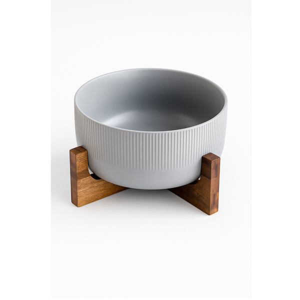 Salad Serving Bowl - 2.7L, Wood Base, Stylish
