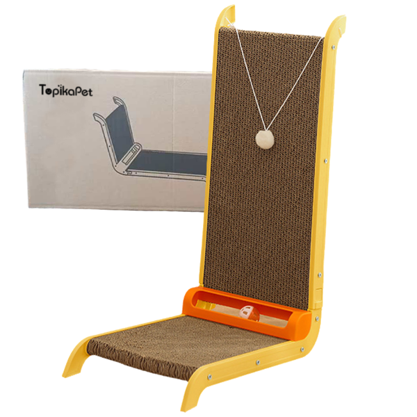 TopikaPet - Durable L Shape Cat Scratcher with Ball Toy for Indoor Cats