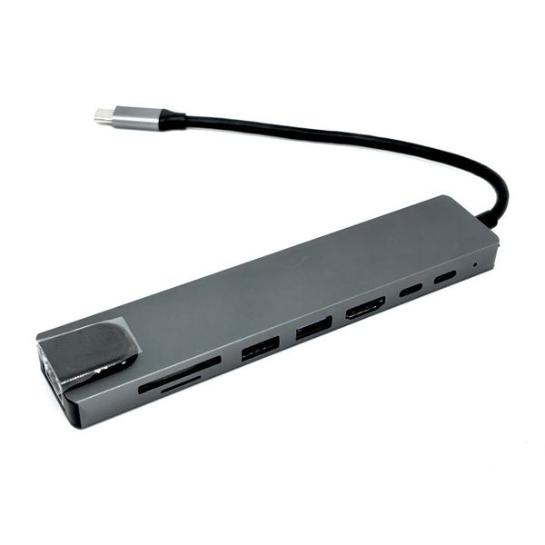 8-in-1 USB-C Hub with 4K HDMI, PD Fast Charge, SD/TF Card Reader