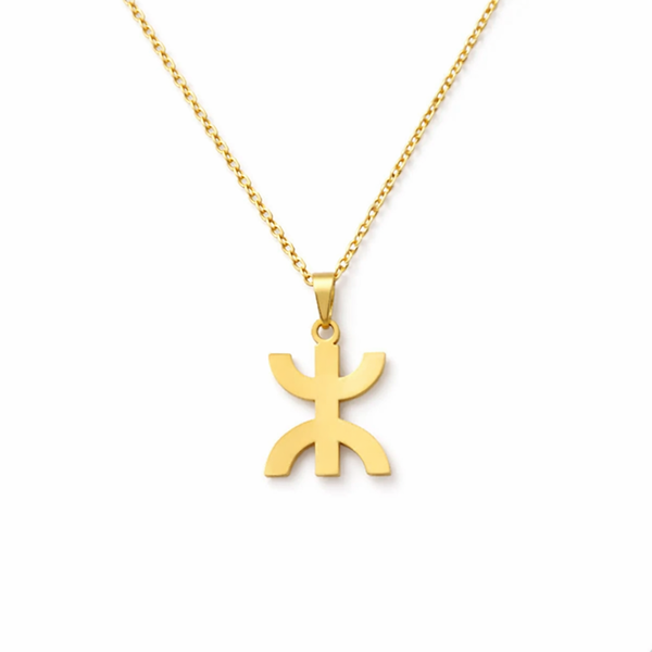 POU African Berber Symbol Pendant Necklace - Stainless Steel
