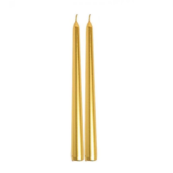 Tapered Metallic Candles - 25cm - Set of 2