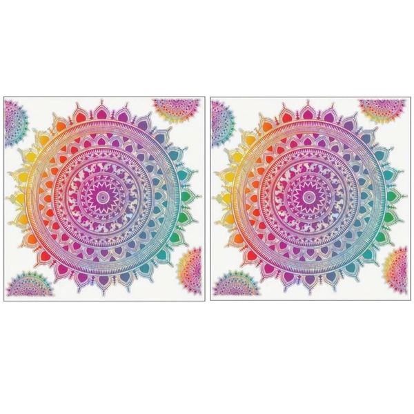 Decor Self-Adhesive Bohemian Mandala Window Sticker (29cm) Set of 2