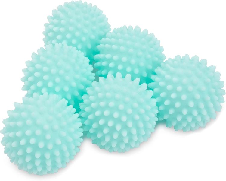 Reusable Dryer Balls, Fabric Softener for Laundry, Blue, 2.5 in, 6 Pack