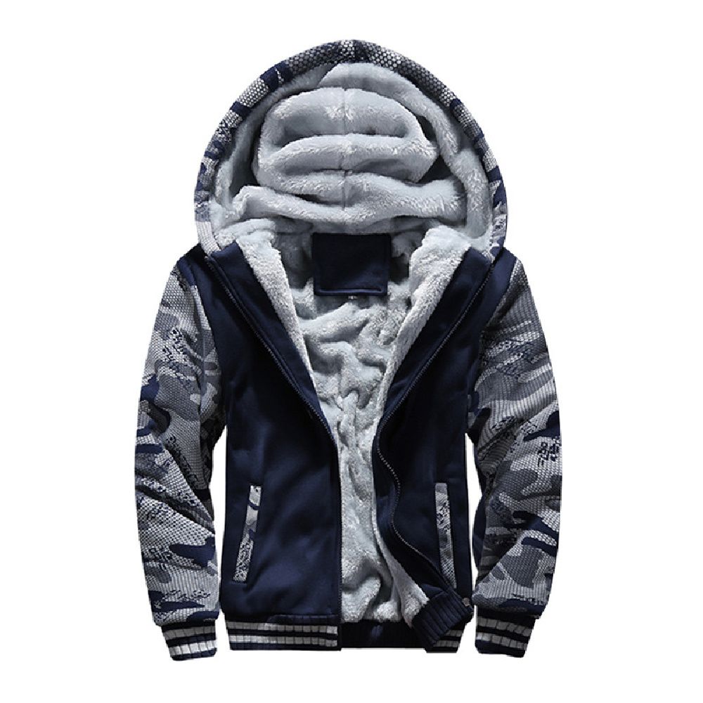 Men's Stylish Hooded Winter Warm Jacket - Camouflage Sleeves | Shop ...