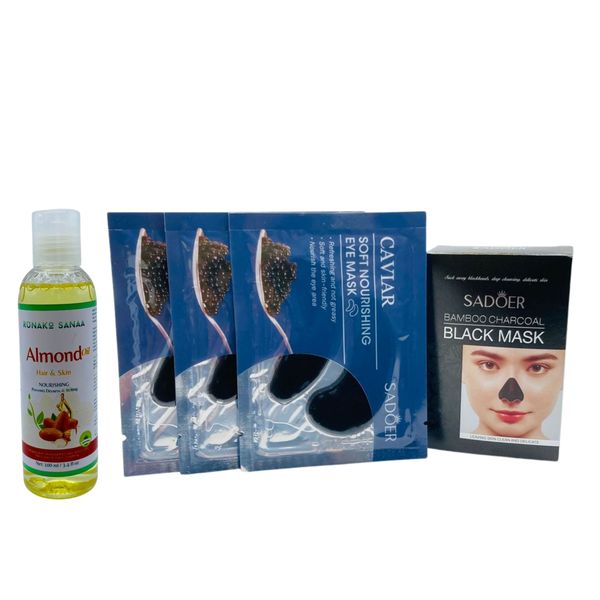 3 Peace Soft Nourishing Eye Mask &amp; Black Mask and Runako Sanaa Almond Oil