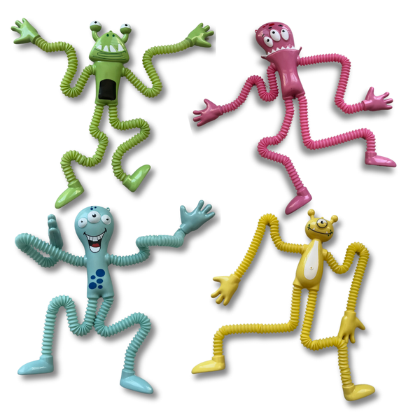 Telescopic Sensory Pop Tube Monster Fidget Toy Nitty Gritty - Pack of 4