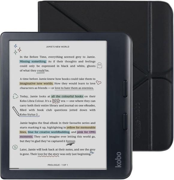 Kobo Libra Colour 7" eReader With Original Kobo SleepCover - Black