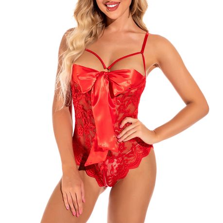 Womens Sexy Pajamas Lace Lingerie Bodysuit Bow-Knot Ruffle Panties  Christmas, Shop Today. Get it Tomorrow!