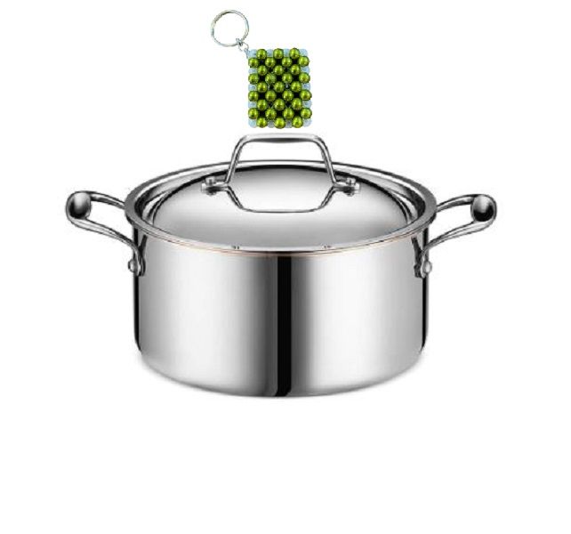 Stainless Steel Pot with Steel Handle and Lid &amp; Key Holder