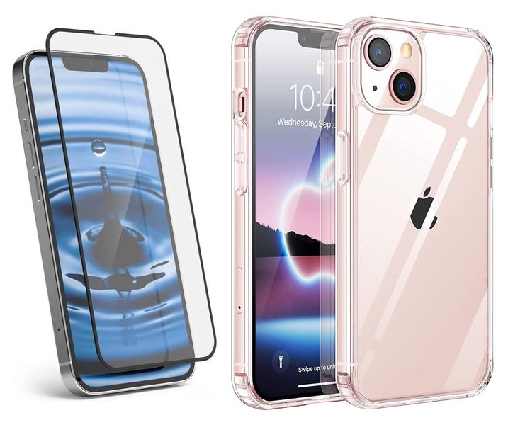 Clear Case + Glass Screen Protector for Apple Iphone 13