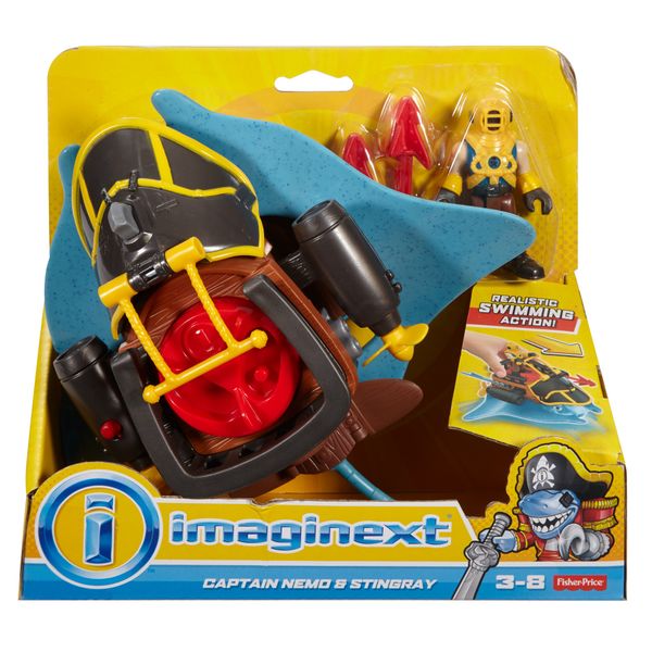 Imaginext Captain Nemo &amp; Stingray Playset With Realistic Swimming Action