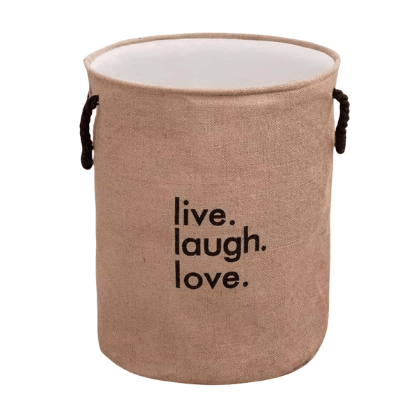 Large Collapsible Easy Storage Laundry Basket With Draw String - Peru Brown