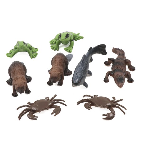 Planet Greenbean Small River Animals Tube: 8 Pieces