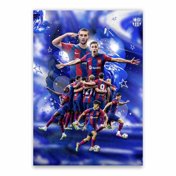 FC Barcelona Team Collage Poster - A1
