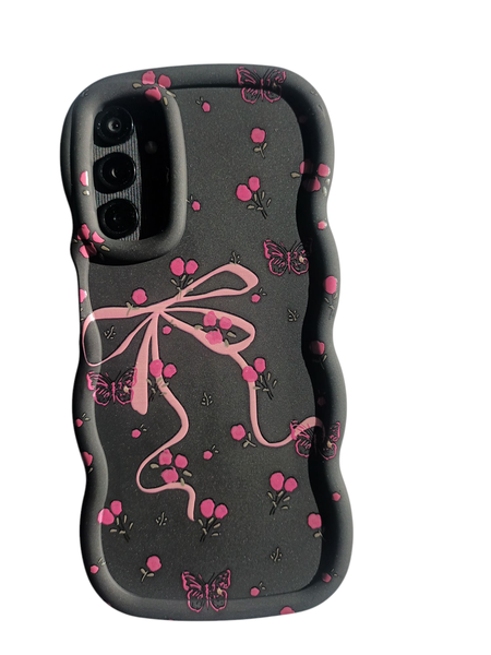 Bow Knot Designs-Black Phone Case Compatible With Samsung Galaxy A14
