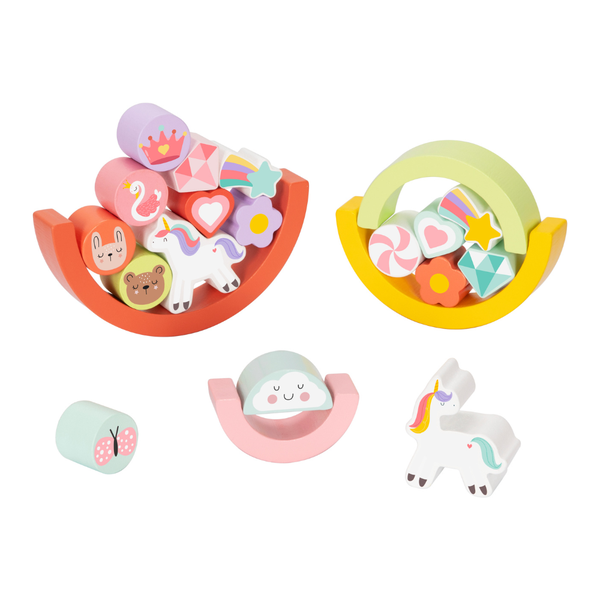 hi Pando - Wooden Balance Stacker - Unicorn Themed - 31pcs