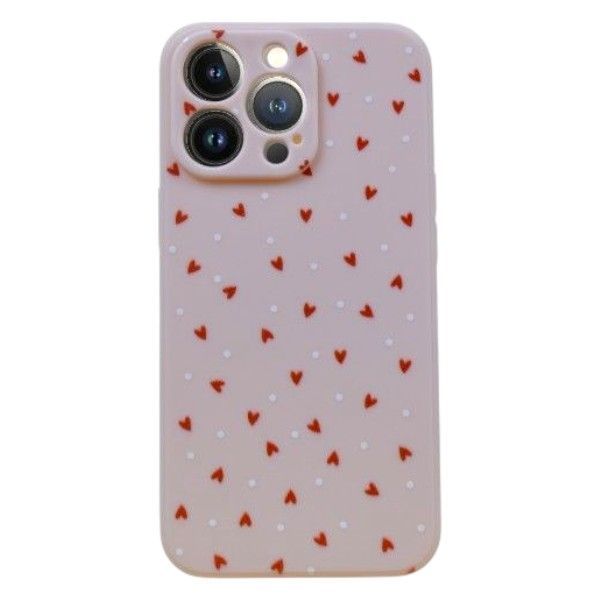 Heart Print Phone Case Compatible With Phone 13 Pro - Pink