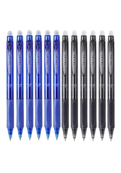 12 Piece of Erasable Pens Blue And Black